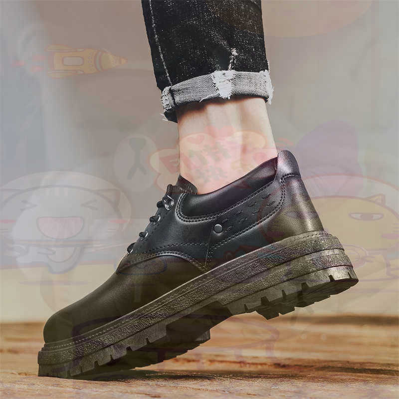 Asian Street Fashion Girls - Dark Natural Leather Fashion Trainers Tennis
