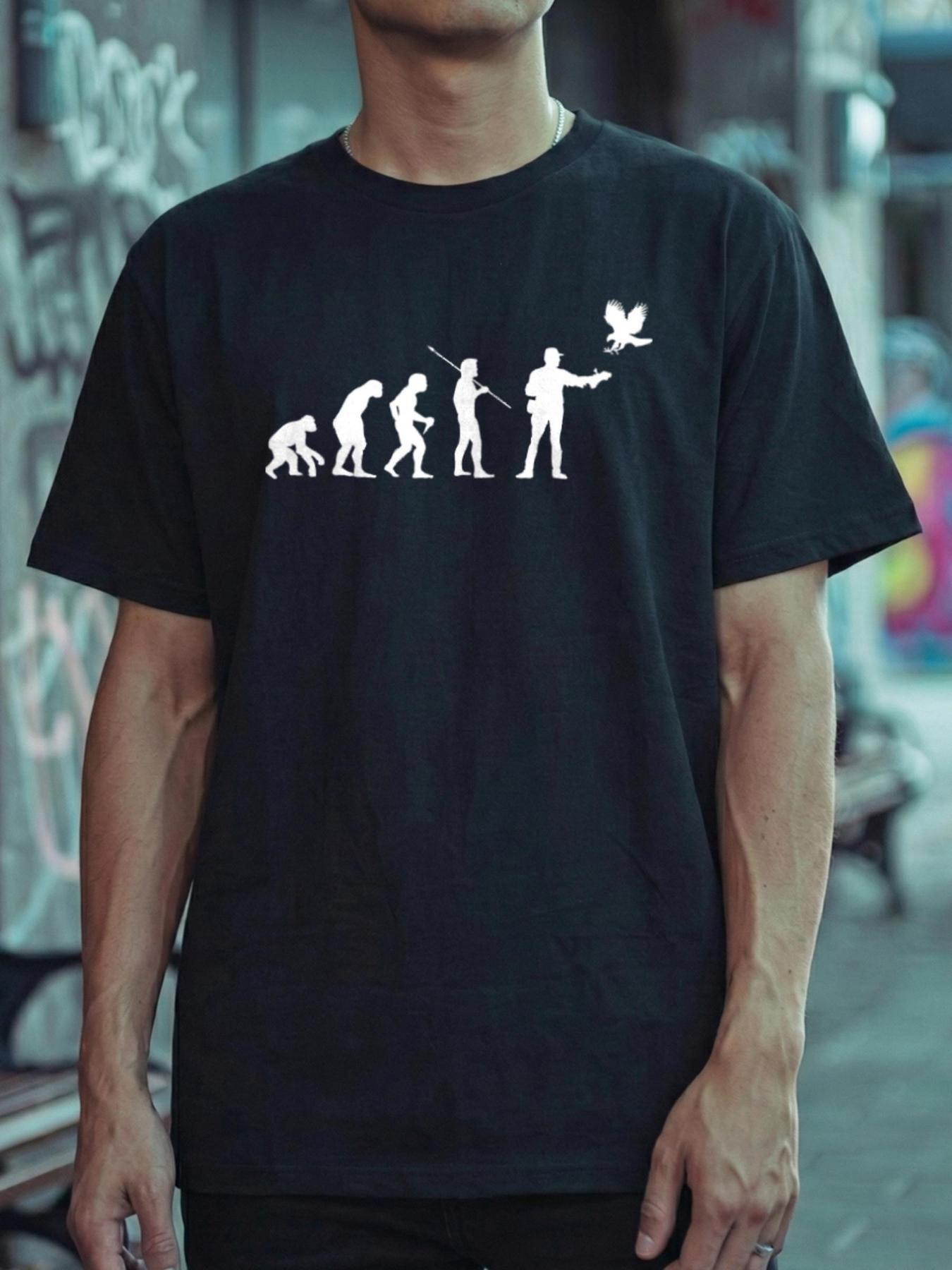 Street Fashion Evolution - Human Evolution Eagle Silhouette Print Mens