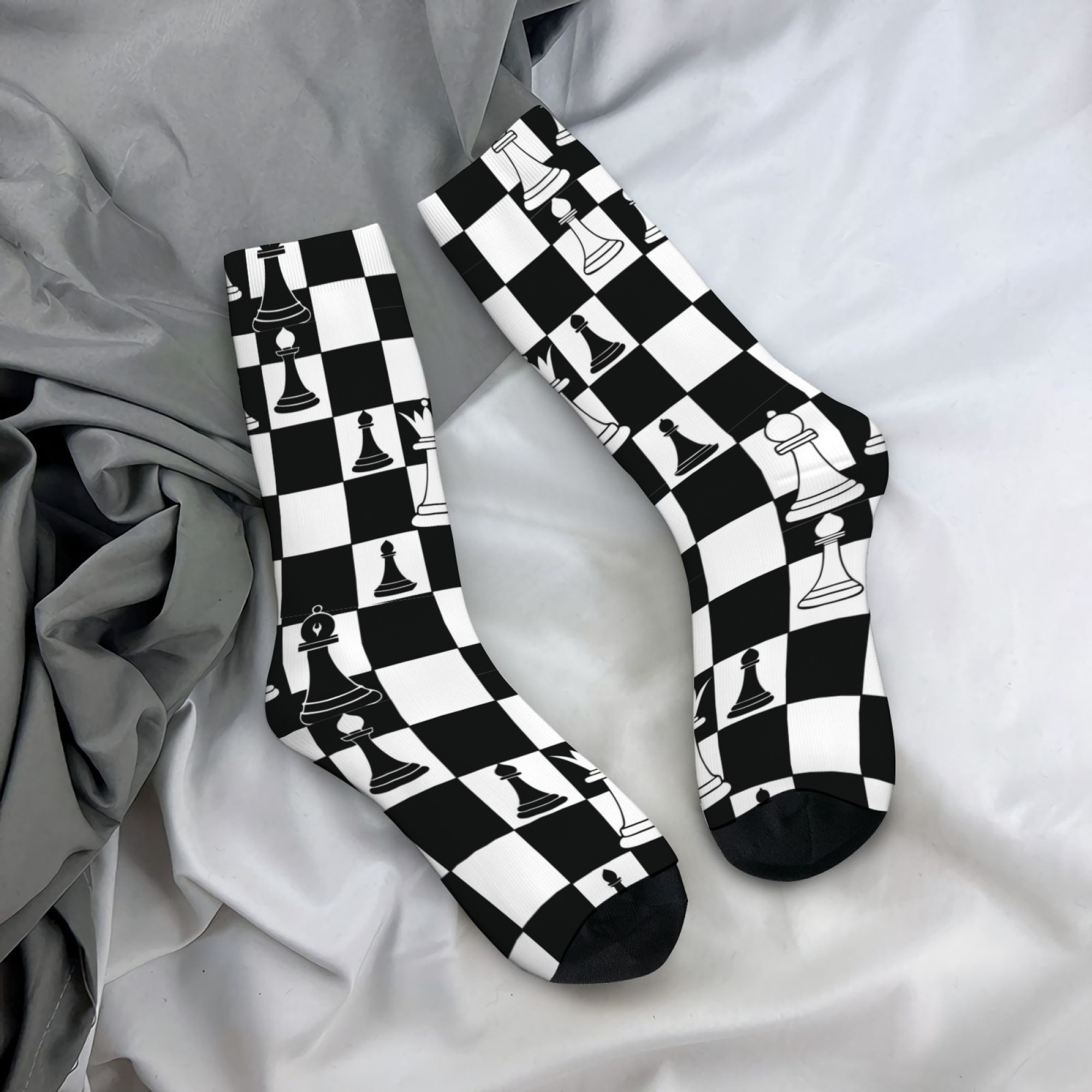 Street Fashion Game - Black and White Chess Print Men's