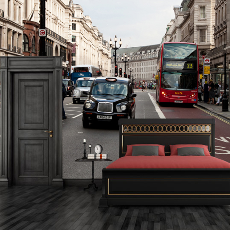 Street Fashion Wallpaper - Custom 3D City street scene mural