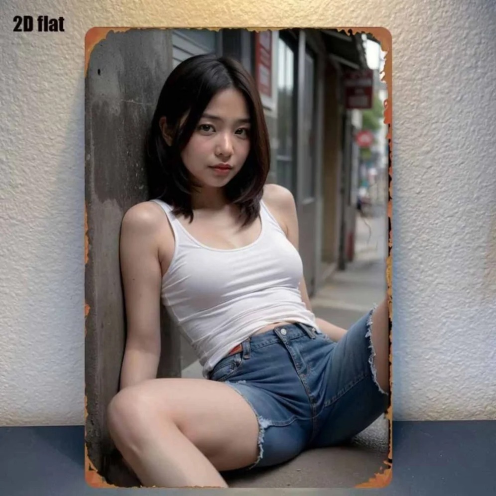 Asian Street Fashion Girls - New Trendy HD Metal Wall Art