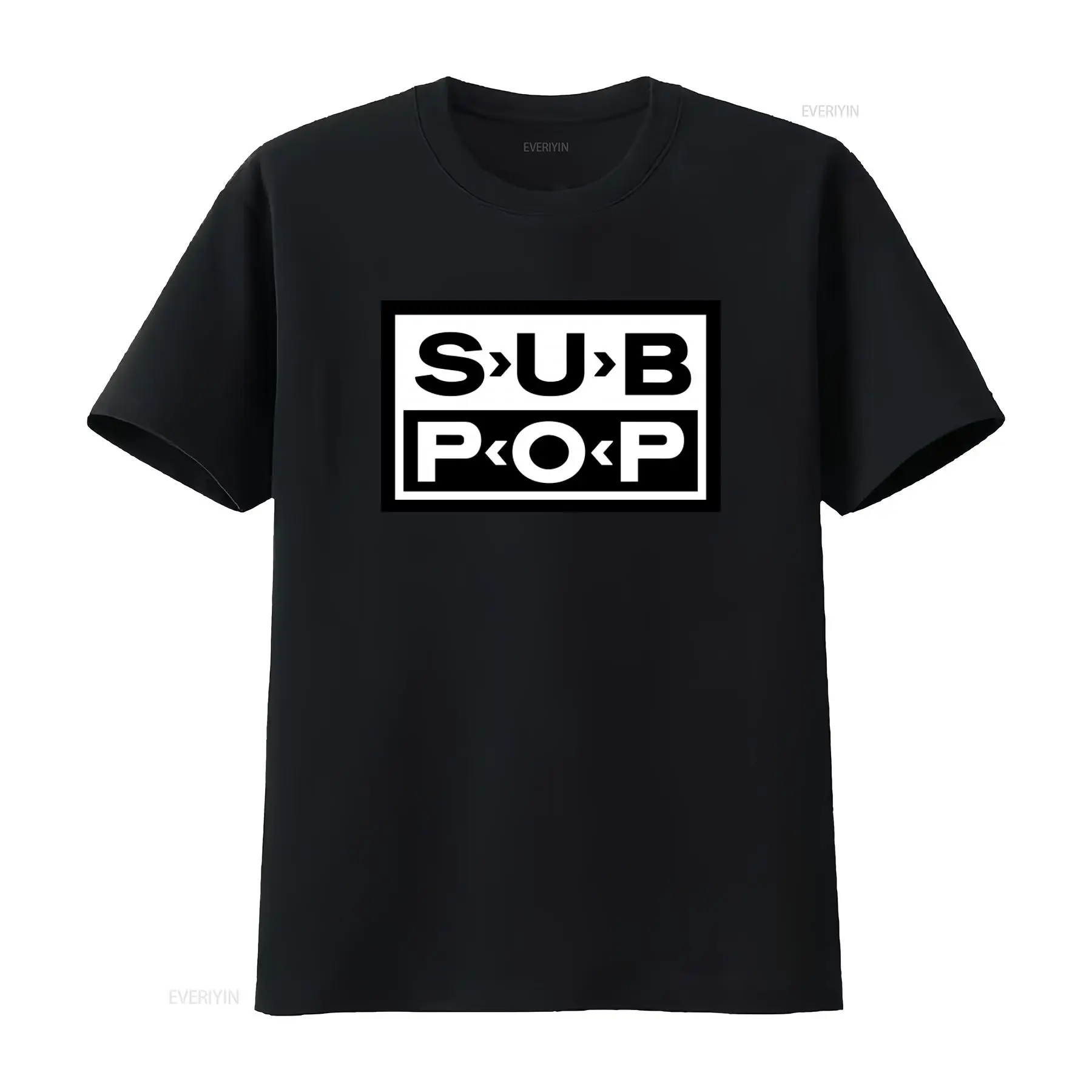 Sub Pop Logo T Shirt Black wit - đánh giá và giá Street Fashion Mood