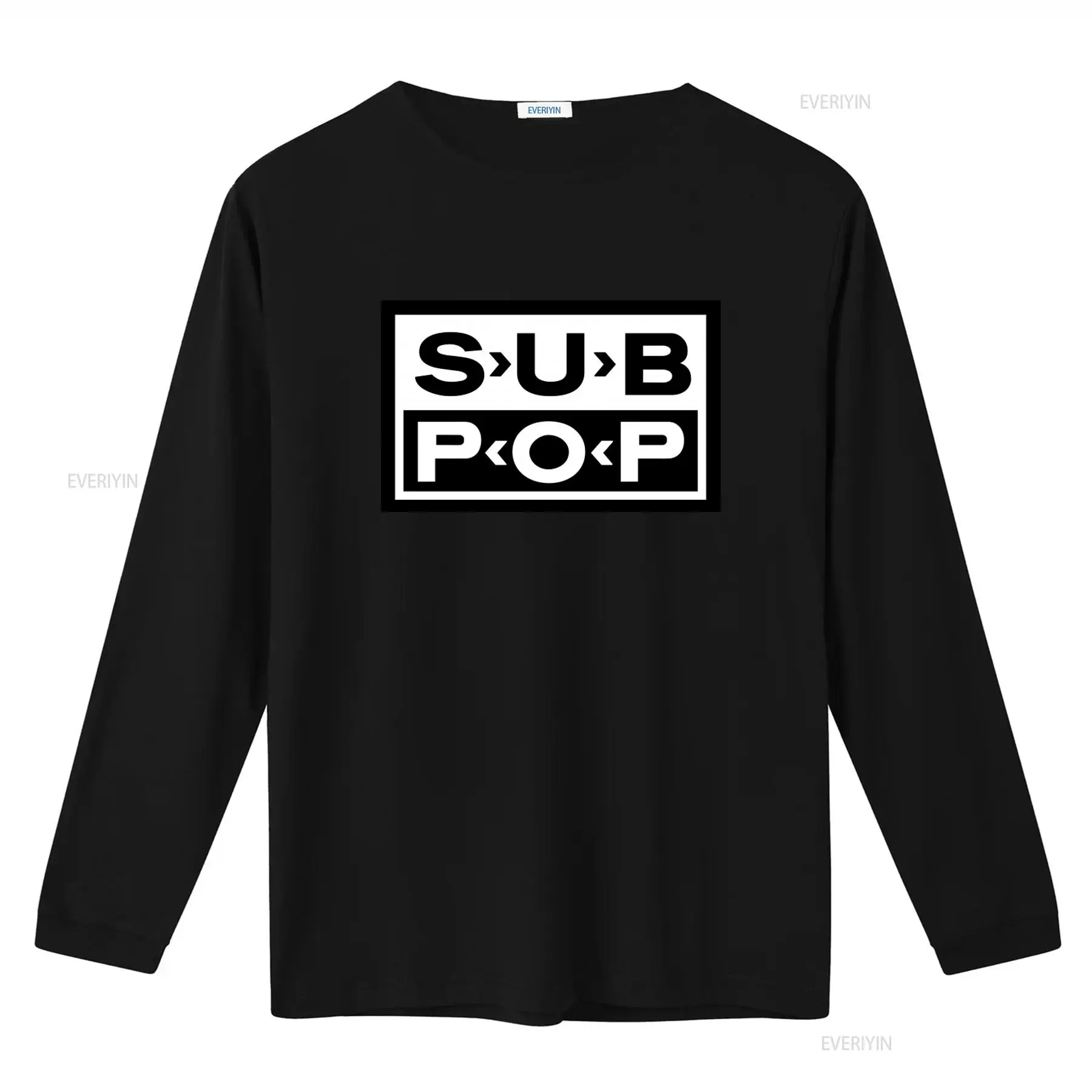 Sub Pop Logo T Shirt Black wit - đánh giá và giá Street Fashion Mood