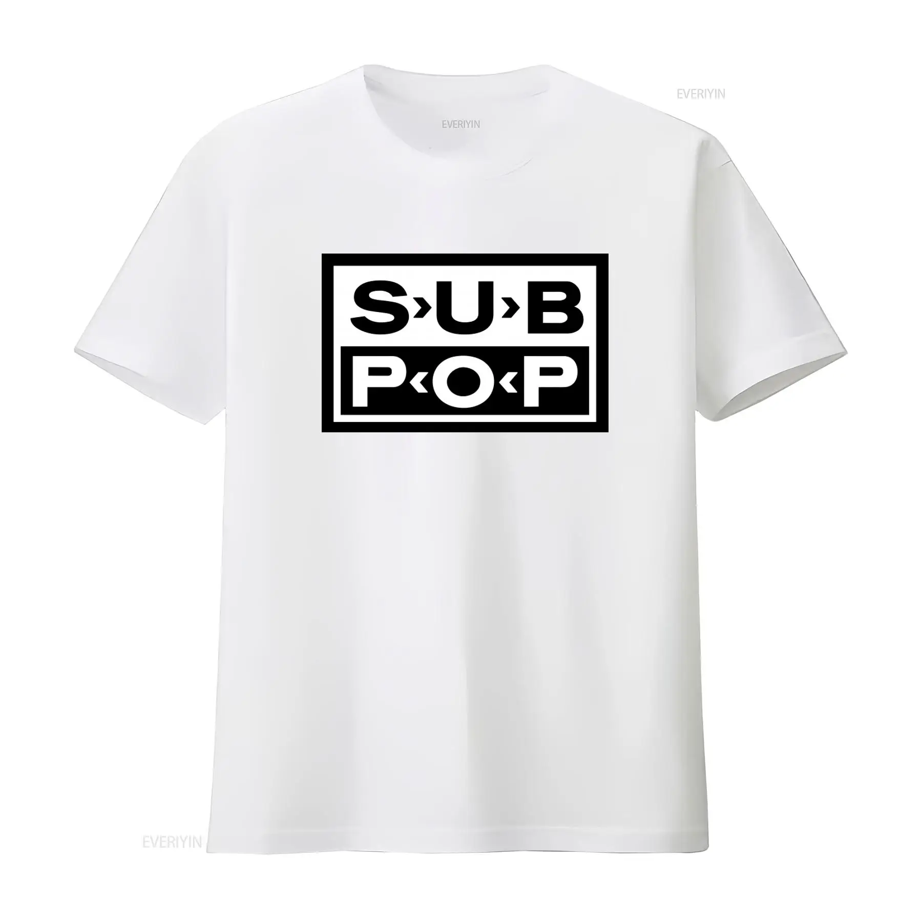 Sub Pop Logo T Shirt Black wit - đánh giá và giá Street Fashion Mood