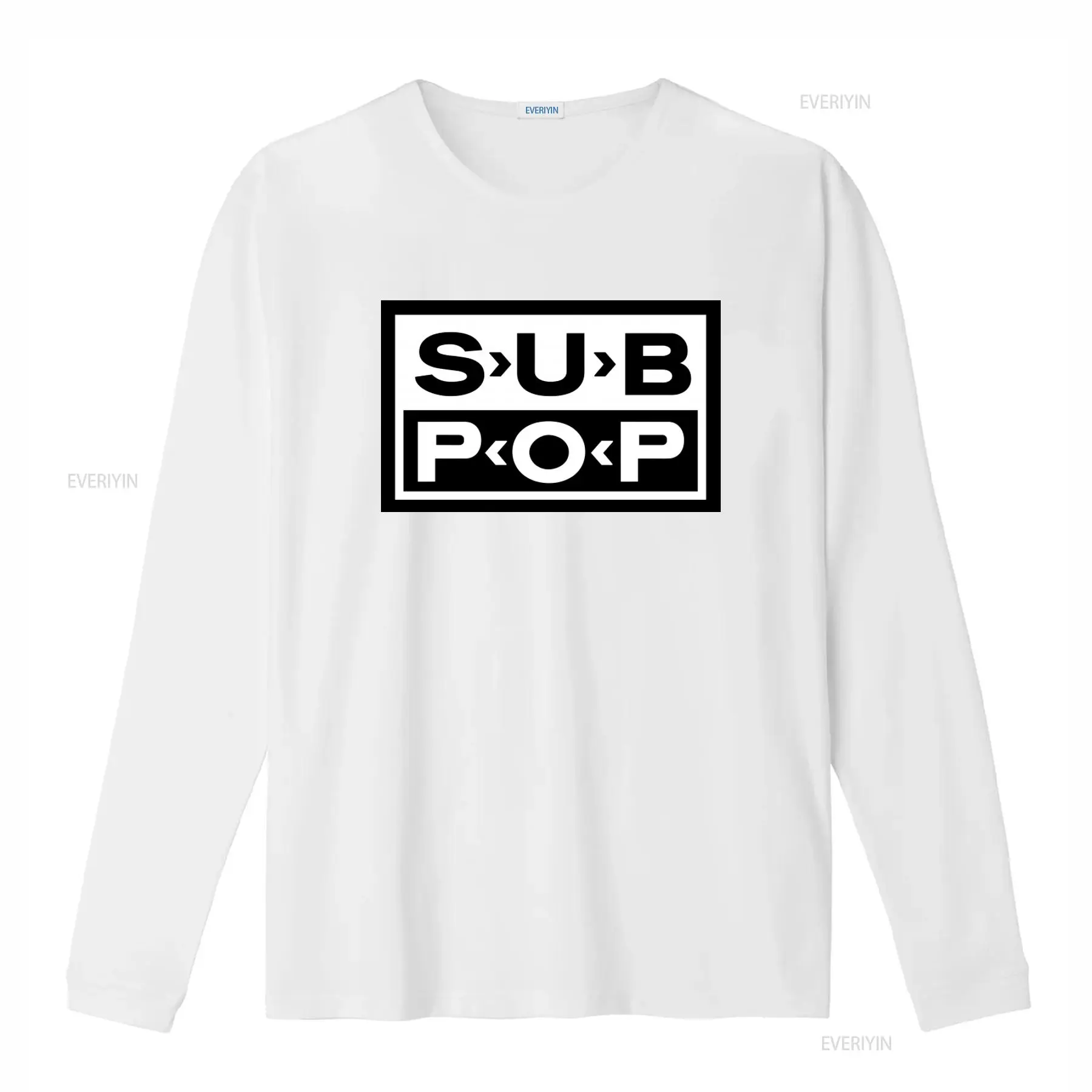 Sub Pop Logo T Shirt Black wit - đánh giá và giá Street Fashion Mood