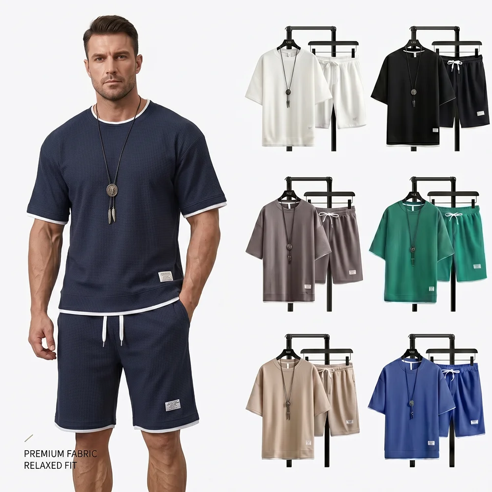 Summer Men's Waffle Knit Track - đánh giá và giá Street Fashion Mood