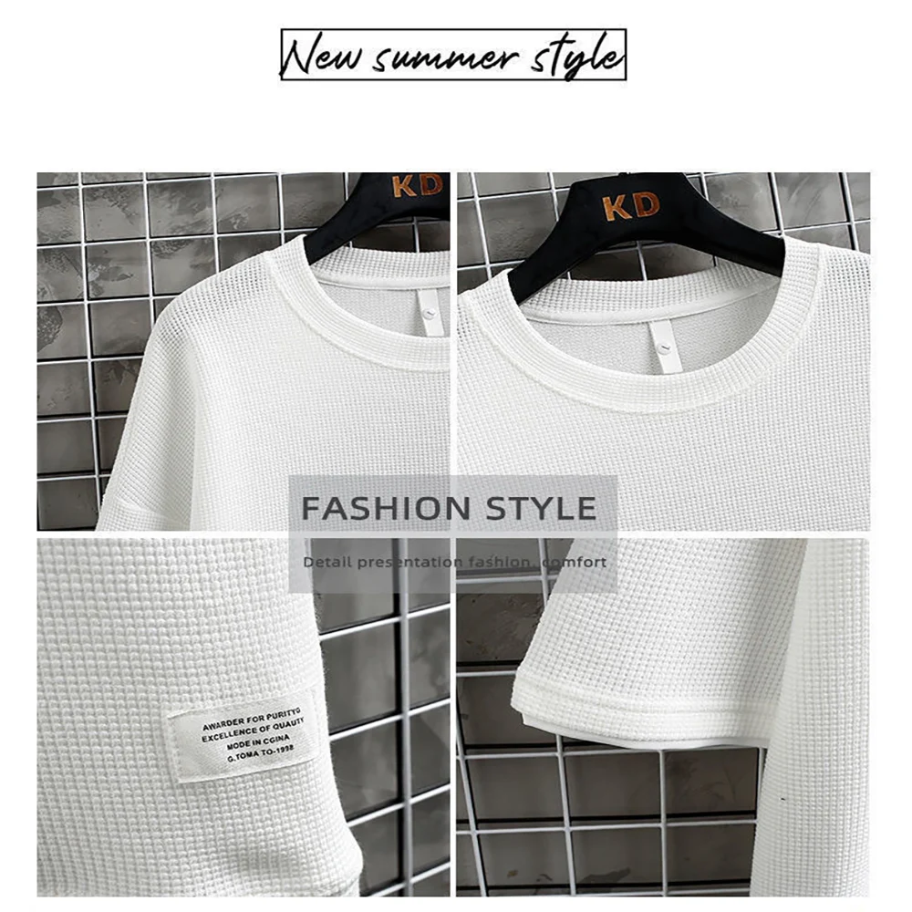 Summer Men's Waffle Knit Track - đánh giá và giá Street Fashion Mood