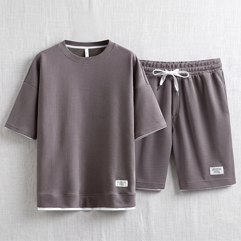 Summer Men's Waffle Knit Track - đánh giá và giá Street Fashion Mood