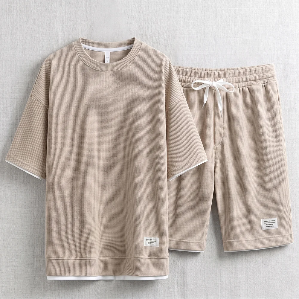 Summer Men's Waffle Knit Track - đánh giá và giá Street Fashion Mood