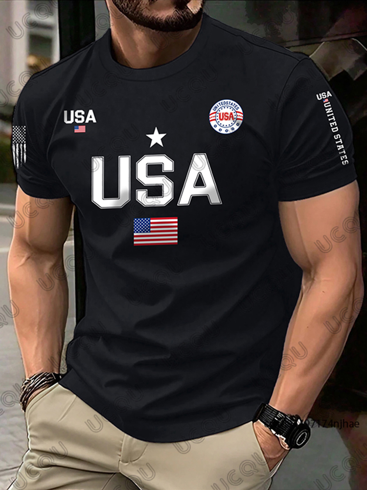 2026 New USA Flag Graphic Men  - đánh giá và giá Street Fashion Usa