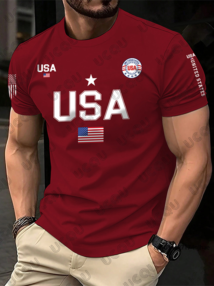 2026 New USA Flag Graphic Men  - đánh giá và giá Street Fashion Usa
