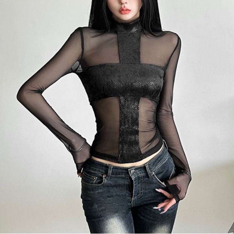 American Style Mesh Long Sleev - đánh giá và giá Street Fashion Mood